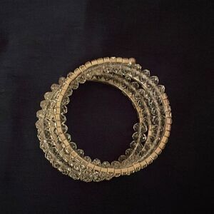 Silver and CZ stretchy bangle